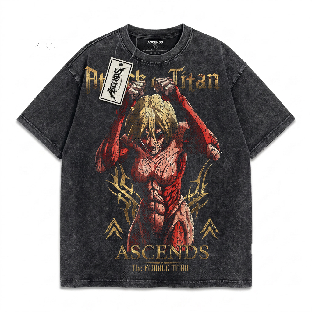 The Female Titan - Acid Wash Oversized Tee